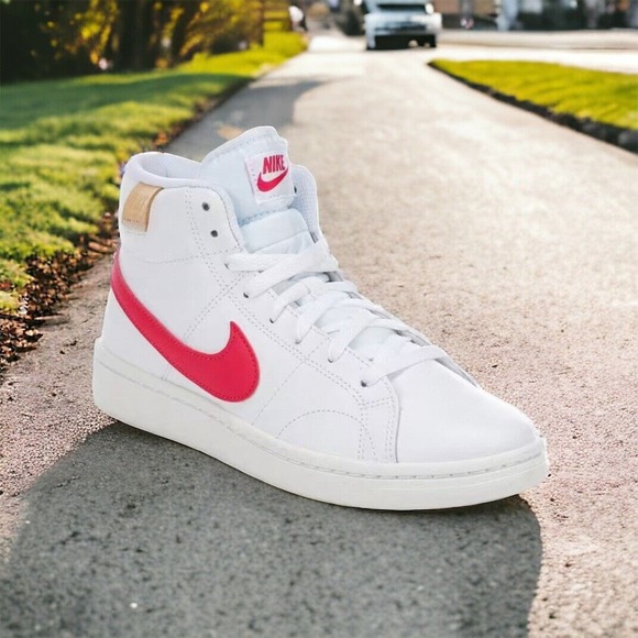 Nike Court Royale 2 Mid CT1725 White Pink Workout Shoes Womens 8.5 NEW In Box - Picture 10 of 12